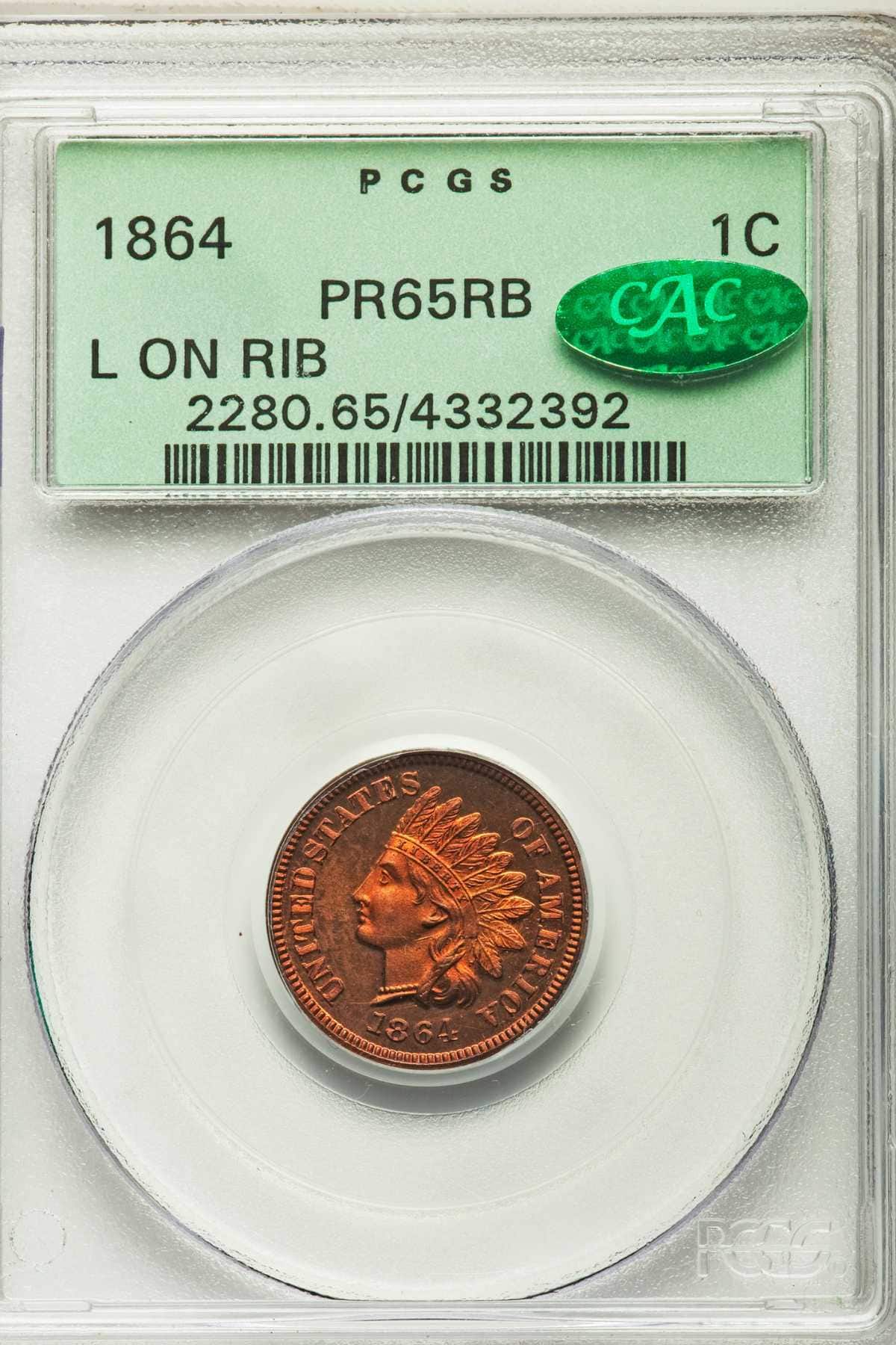 1864-L Indian Head Penny Sold for $108,687.50