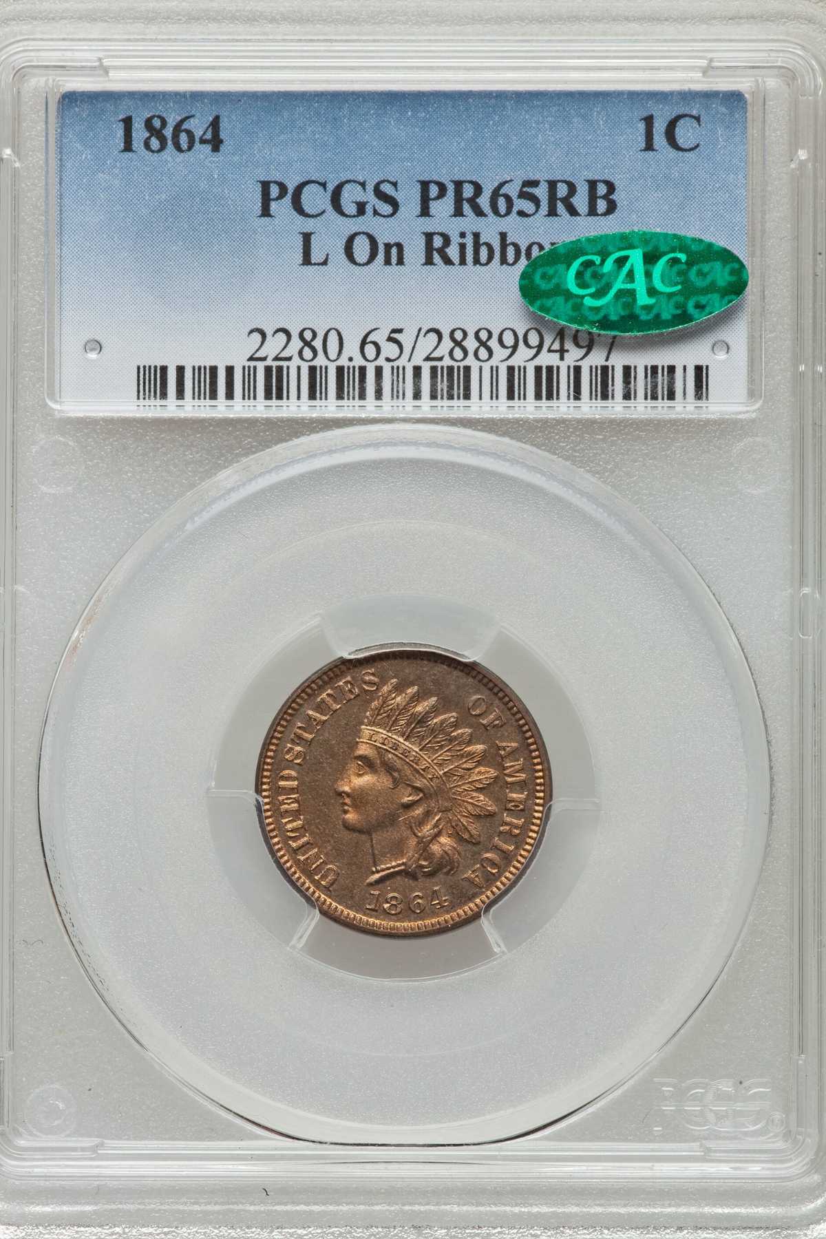 1864-L Proof Indian Head Penny Sold for $111,625.00