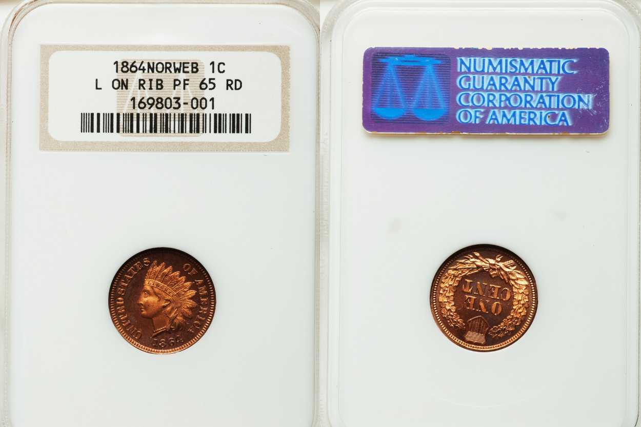 1864-L Proof Indian Head Penny Sold for $141,000