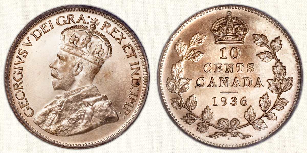 1936 King George V 10 Cents Sold for $184,000