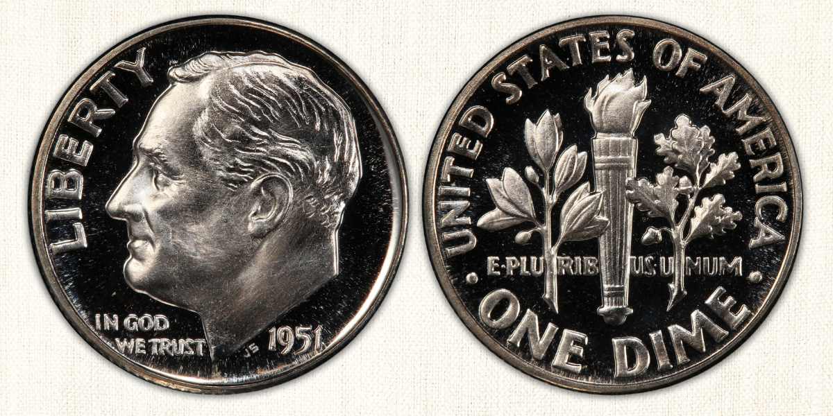 1951-P Proof Dime Value