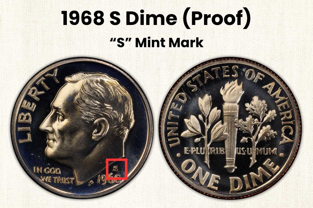 1968 S Proof Dime Value