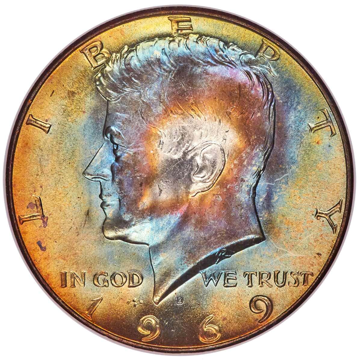 1969-D Kennedy Half Dollar MS67 sold for $15,600