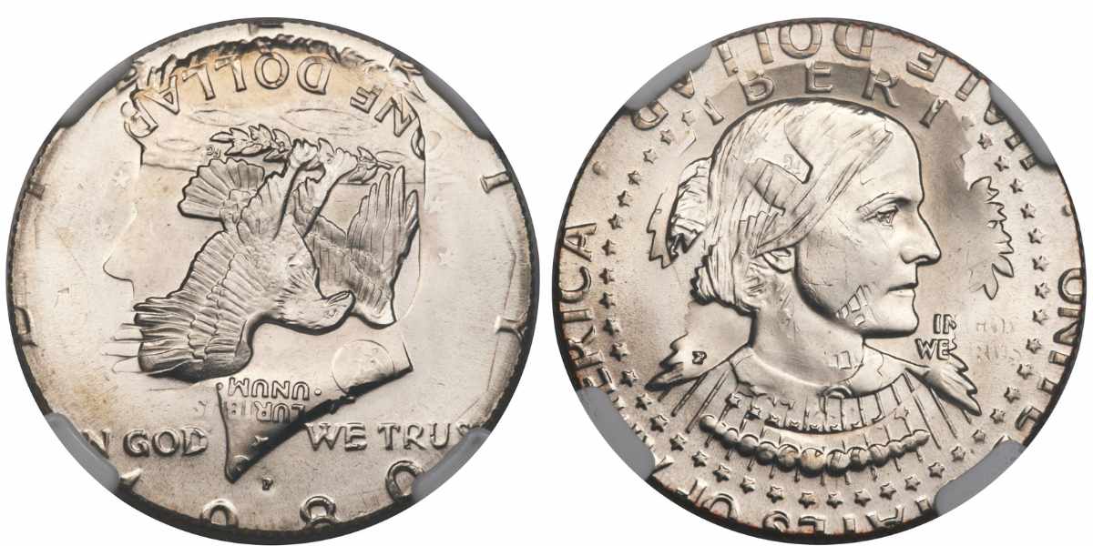 1980-P Kennedy Half Dollar, Double Denomination Error sold for $22,325
