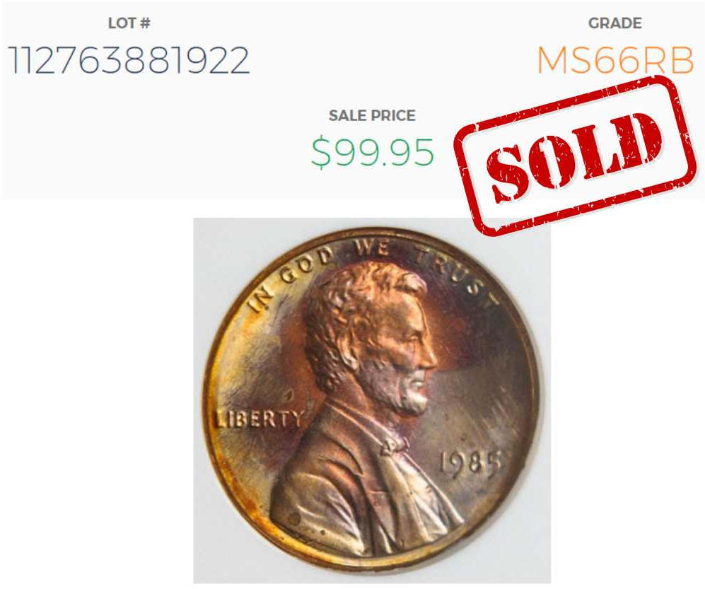 1985 MS66RB Lincoln Cent