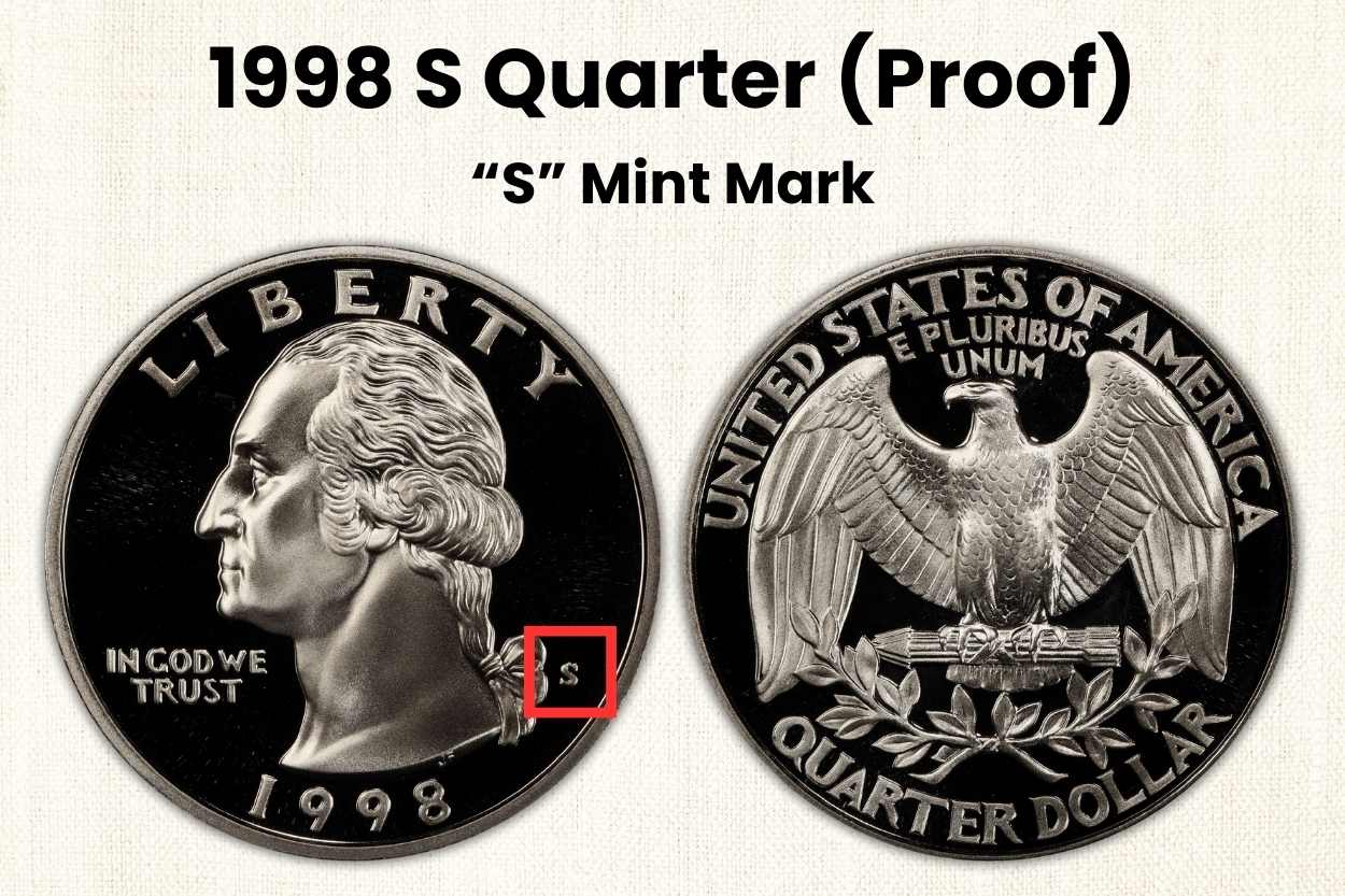 1998 S Quarter Proof Value