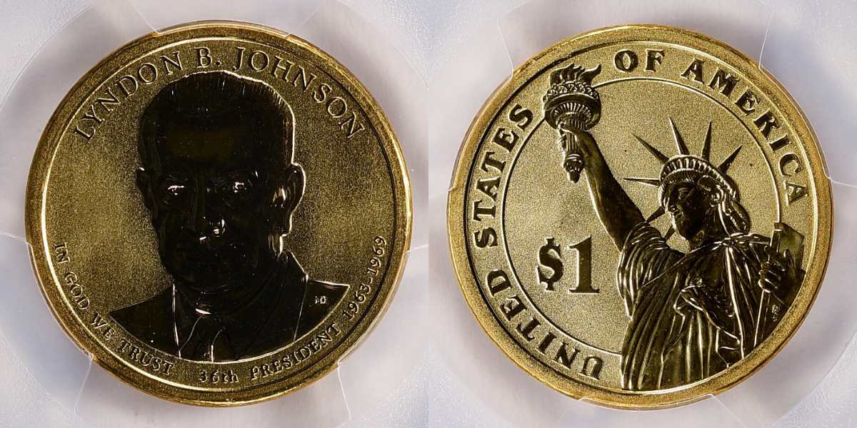 2015-P Lyndon B. Johnson Reverse Proof Dollar Coin