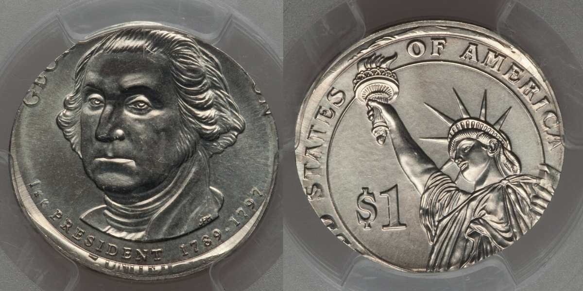 Double Denomination 2007 George Washington Dollar Coin
