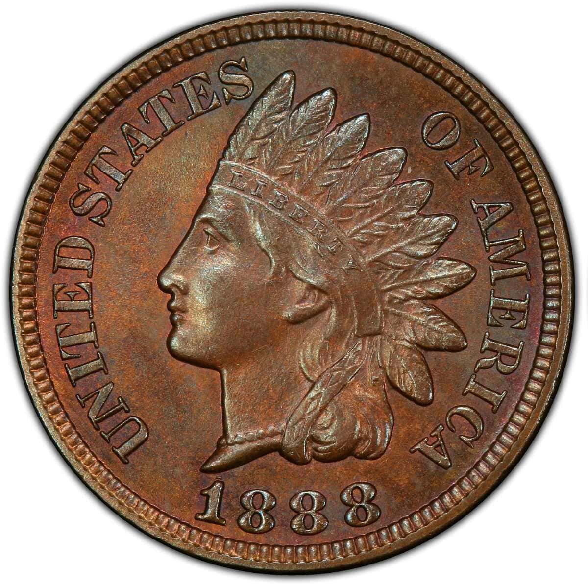 1888 Indian Head Penny obverse feature