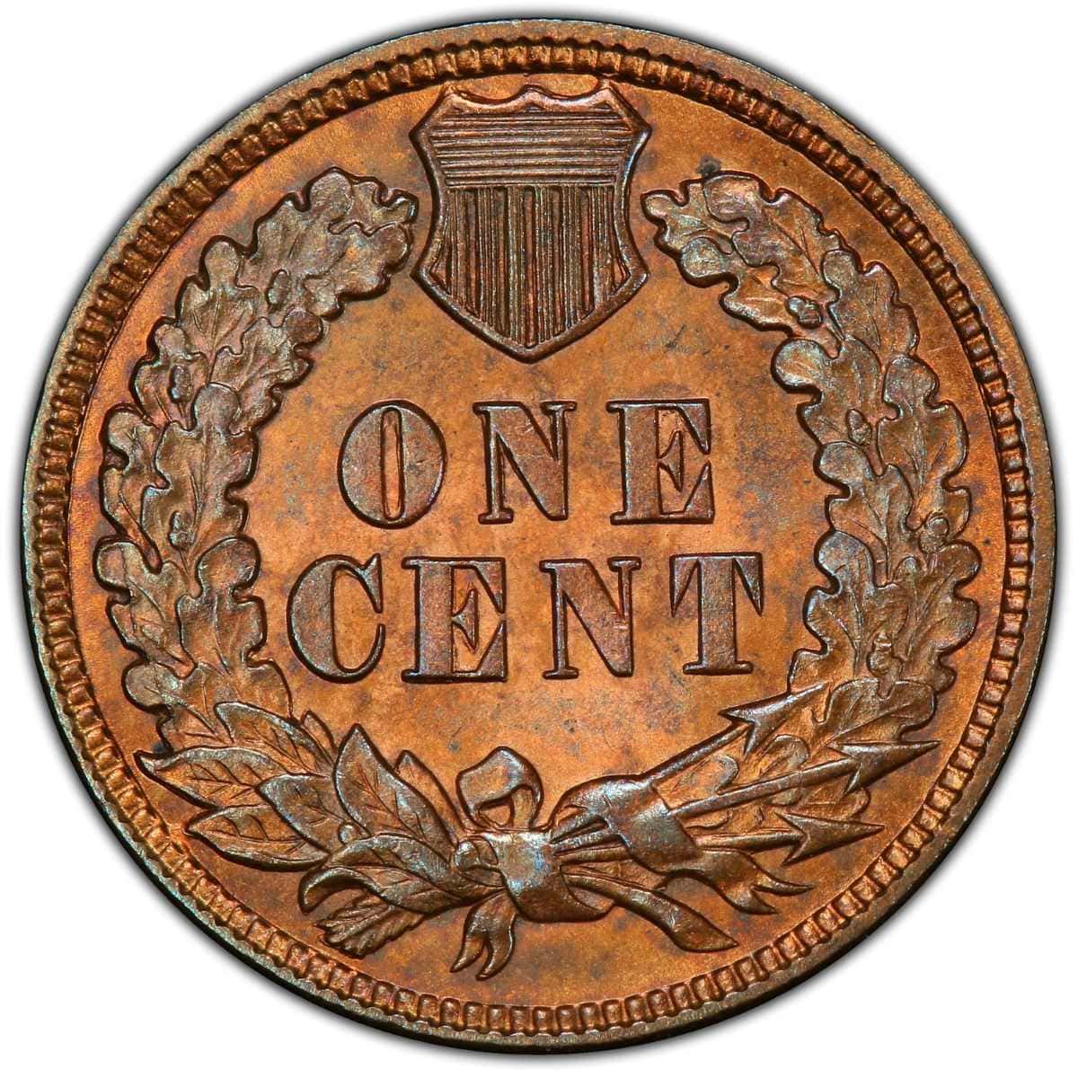 1888 Indian Head Penny reverse feature